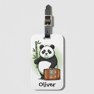 Étiquette À Bagage Panda voyageur mignon Kawaii