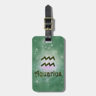 Étiquette À Bagage Panneau astrologique Zodiac Aquarius couleur Pick