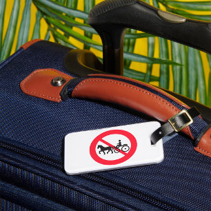 Étiquette À Bagage Panneau d'interdiction des véhicules hippomobiles