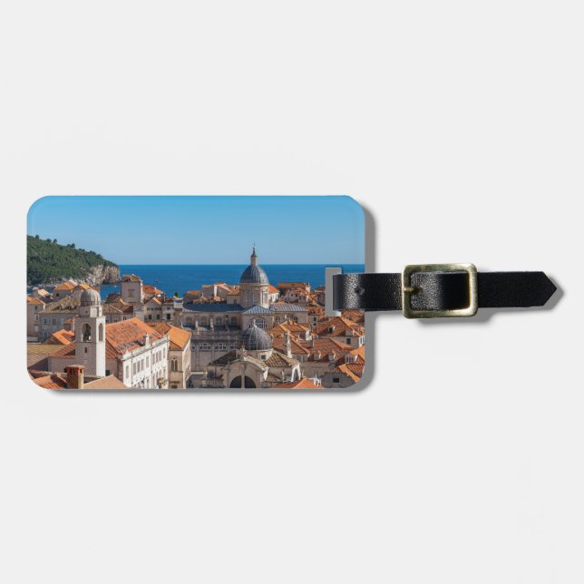 Étiquette À Bagage Panorama de la ville de Dubrovnik - Croatie (Devant horizontal)