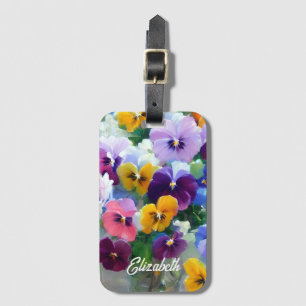 Étiquette À Bagage Pansies colorées