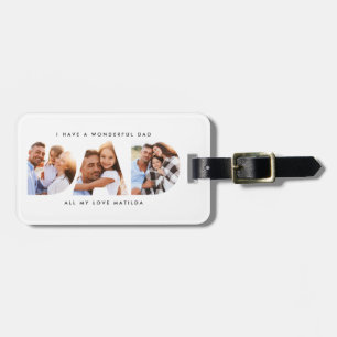 Étiquette À Bagage Papa photo typographie moderne cadeau enfant