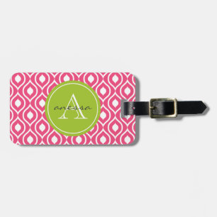 Étiquette À Bagage Papier à graisse rose et gris vert d'Apple
