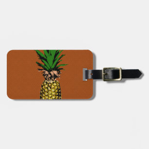 Étiquette À Bagage Papier journal Ananas