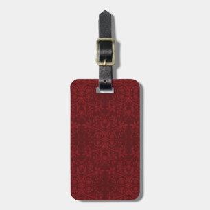 Étiquette À Bagage Papier peint floral rouge détaillé