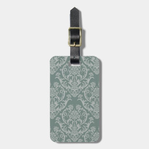 Étiquette À Bagage Papier peint floral vert