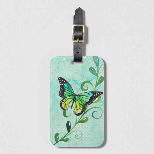 Étiquette À Bagage Papillon et cuillère à vin (Devant Vertical)