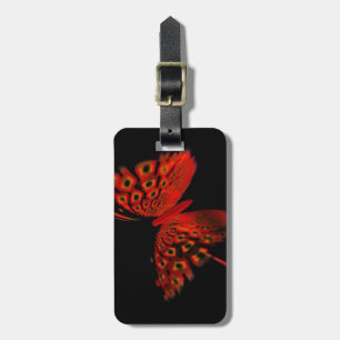 Étiquette À Bagage Papillon rouge
