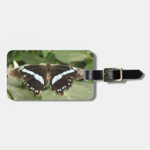 Étiquette À Bagage Papillon tropical noir et blanc personnalisé