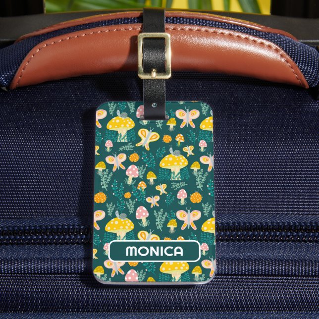 Étiquette À Bagage Papillons Escargots et champignons mignons CUSTOMI (Insitu Rectoal 2)