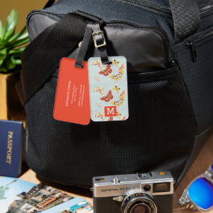 Étiquette À Bagage Papillons Vintages personnalisés