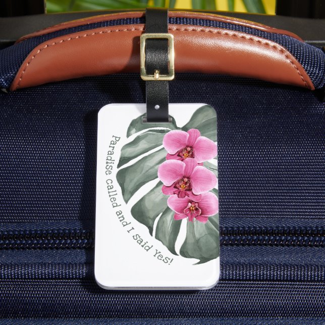 Étiquette À Bagage Paradis Appelé Funny Tropical Floral (Insitu Rectoal 2)