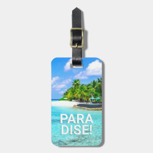 Étiquette À Bagage PARADISE Tropical Island, DO-IT-YOURSELF Message C