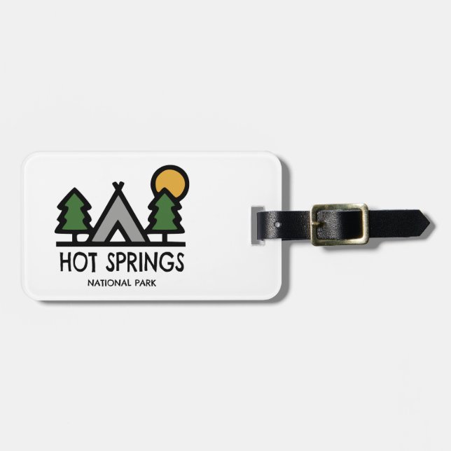 Étiquette À Bagage Parc national des sources chaudes (Devant horizontal)