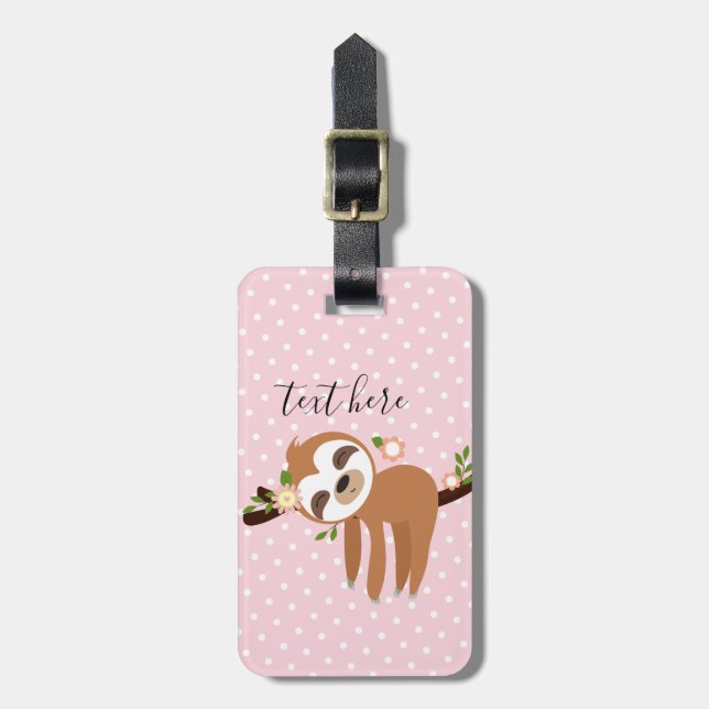 Étiquette À Bagage paresse, paresse mignonne, illustration animale (Devant Vertical)