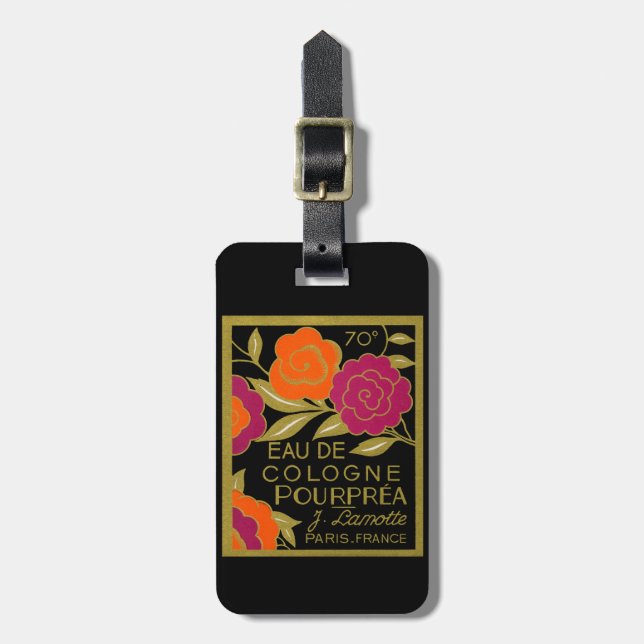 Étiquette À Bagage Parfum Eau de Cologne Pourprea 1920 (Devant Vertical)