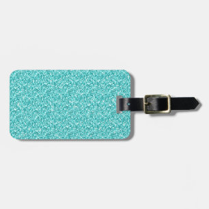 Étiquette À Bagage Parties scintillant bleue Girly, Fun Aqua Imprimée