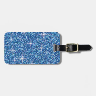 Étiquette À Bagage parties scintillant bleue irisée