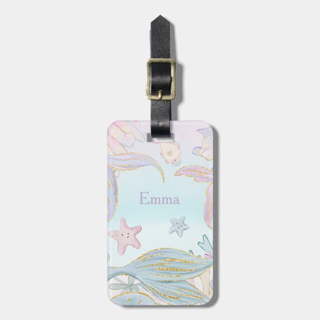 Étiquette À Bagage Parties scintillant d'aquarelle Les traînées de si (Devant Vertical)