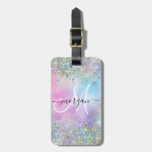 Étiquette À Bagage Parties scintillant holographique Rainbow Pastels 