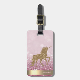 Étiquette À Bagage Parties scintillant or moderne Unicorn, Parties sc