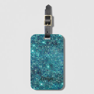 Étiquette À Bagage Parties scintillant Turquoise personnalisée