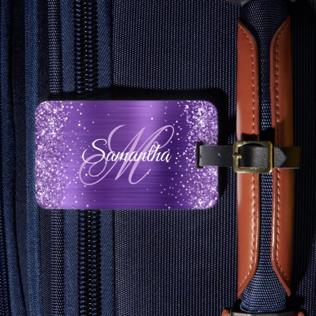 Étiquette À Bagage Parties scintillant violet Améthyste Foil Fancy Mo (Insitu Rectoal 4)
