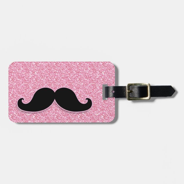 ÉTIQUETTE À BAGAGE PARTIES SCINTILLANTES NOIRES GIRLY DE ROSE DE (Devant horizontal)