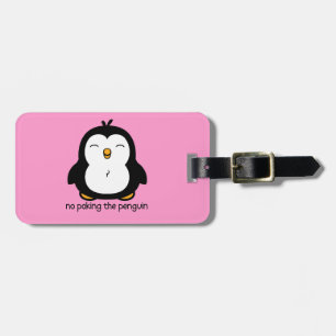 Étiquette À Bagage Pas De Poing Sur Le Pingouin