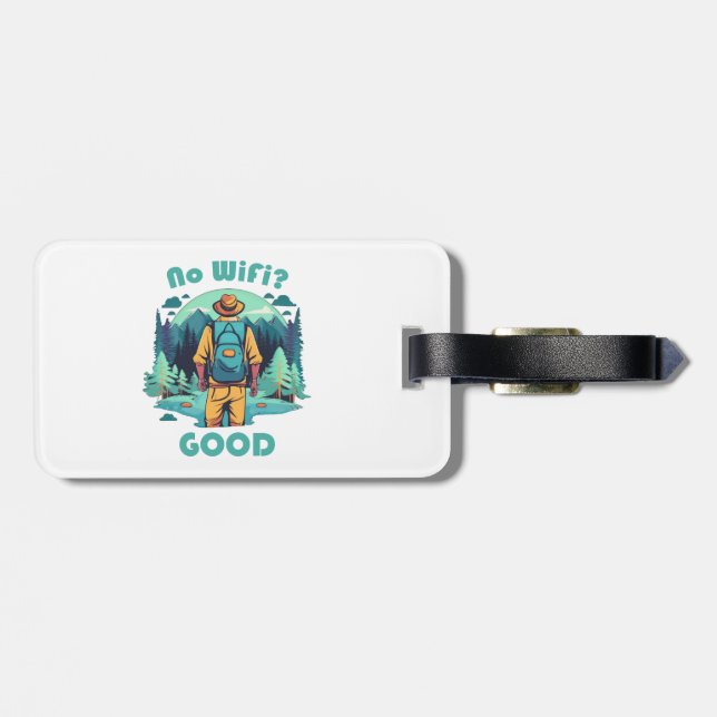 Étiquette À Bagage Pas de Wifi Bon Backpacker (Dos horizontal)