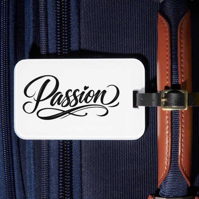 Étiquette À Bagage Passion Script | Elegant Minimalist Typography (Insitu Rectoal 4)