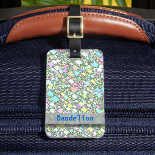 Étiquette À Bagage Pastel Abstrait Motif géométrique Nom personnalisé