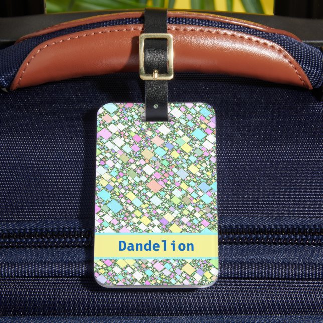 Étiquette À Bagage Pastel Mini Boxes Motif géométrique Personnalisé (Insitu Rectoal 2)