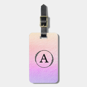 Étiquette À Bagage *~* Pastel Ombre + Black Monogramme Diamant