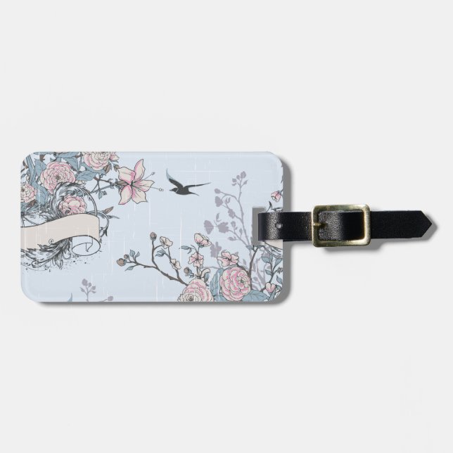 Étiquette À Bagage pastel shabby chic (Devant horizontal)