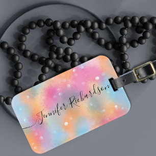 Étiquette À Bagage Pastel tendance moderne chic fantaisie calligraphi
