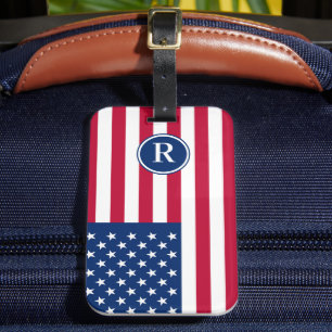 Étiquette À Bagage Patriotique Américain Rouge Bleu bleu Personnalisé