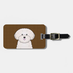 Étiquette À Bagage Pattes de bande dessinée de chien de Bichon Frise