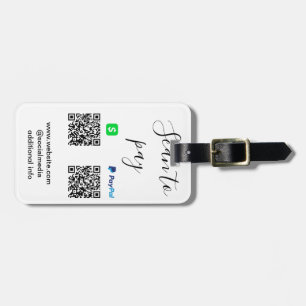 Étiquette À Bagage Paypal Cashapp scan pour payer QR ajouter le nom d