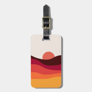 Étiquette À Bagage Paysage Abstrait avec mer au coucher du soleil