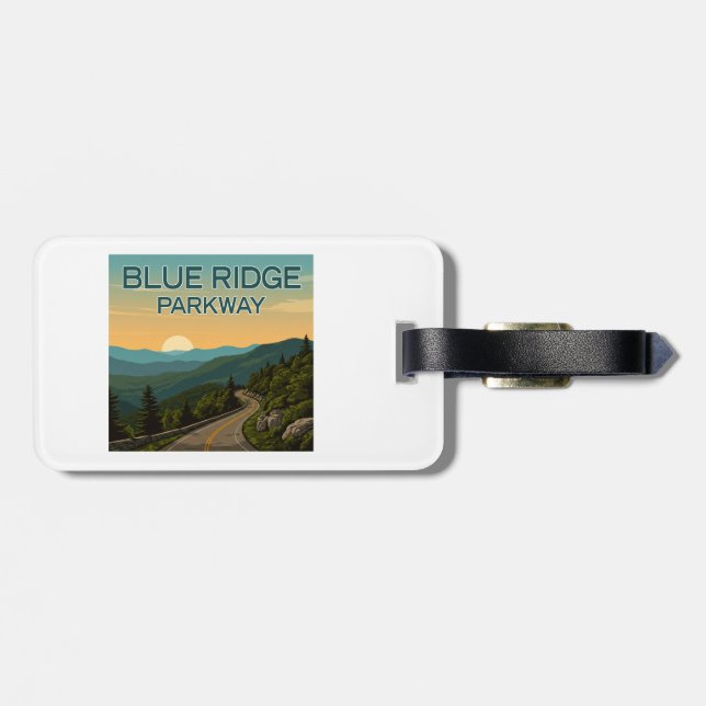 Étiquette À Bagage Paysage de Blue Ridge Parkway (Dos horizontal)