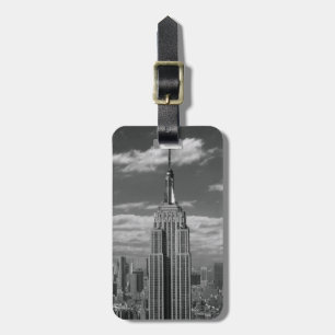 Étiquette À Bagage Paysage noir et blanc d'horizon de New York City