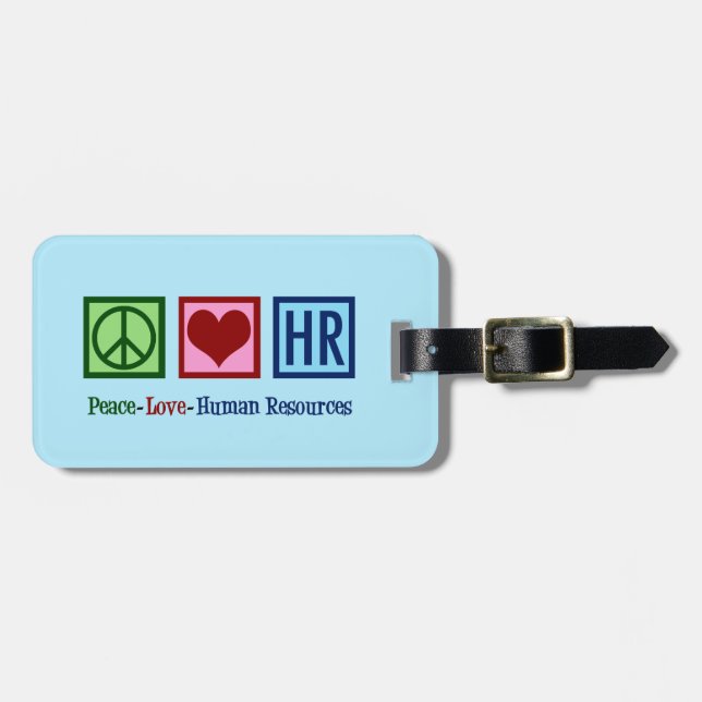 Étiquette À Bagage Peace Love Ressources humaines RH (Devant horizontal)