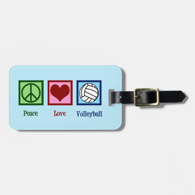 Étiquette À Bagage Peace Love Volley (Devant horizontal)