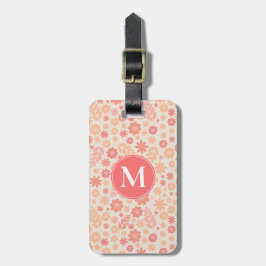 Étiquette À Bagage Peach Airy Fleur sauvage Meadow Motif
