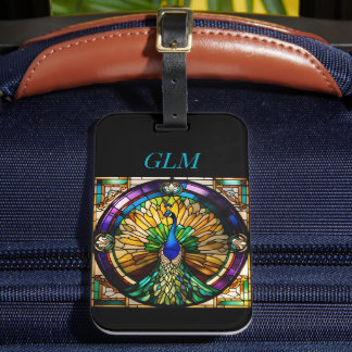 Étiquette À Bagage Peacock en verre tendu