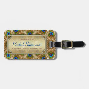 Étiquette À Bagage Peacock Mandala Circler Custom Luggage iD Tags