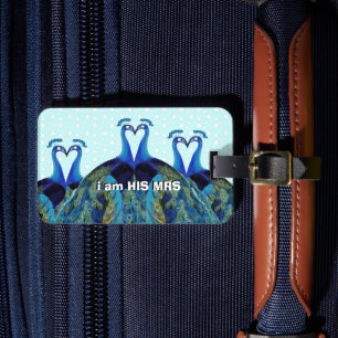 Étiquette À Bagage Peacocks vintages Embrasser les cadeaux de mariage