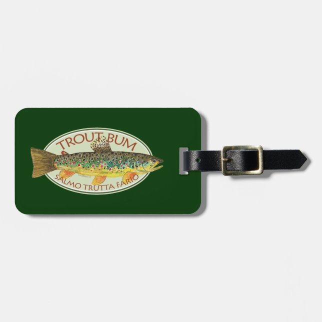 Étiquette À Bagage Pêche à la truite sur mesure (Devant horizontal)