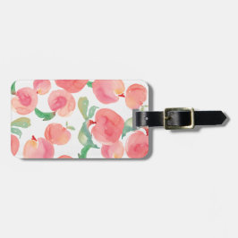 Étiquette À Bagage Pêches d'aquarelle